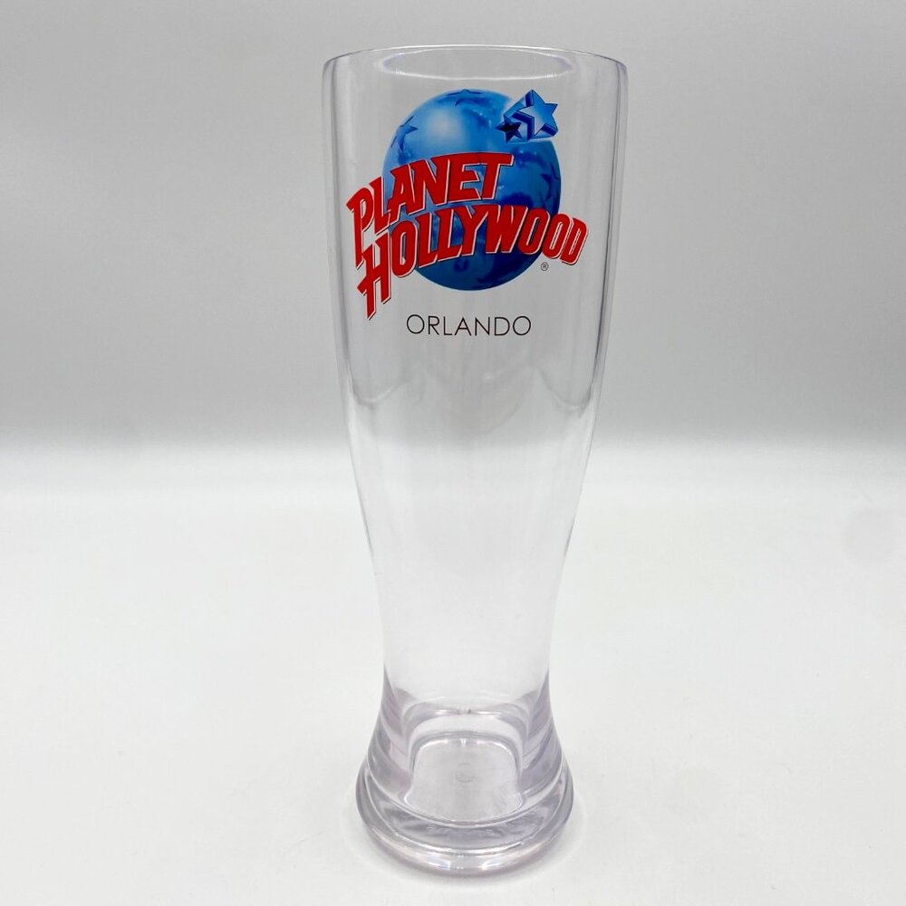 Planet Hollywood Orlando Tall Pilsner Beer Plastic Glass Souvenir 9" Tall